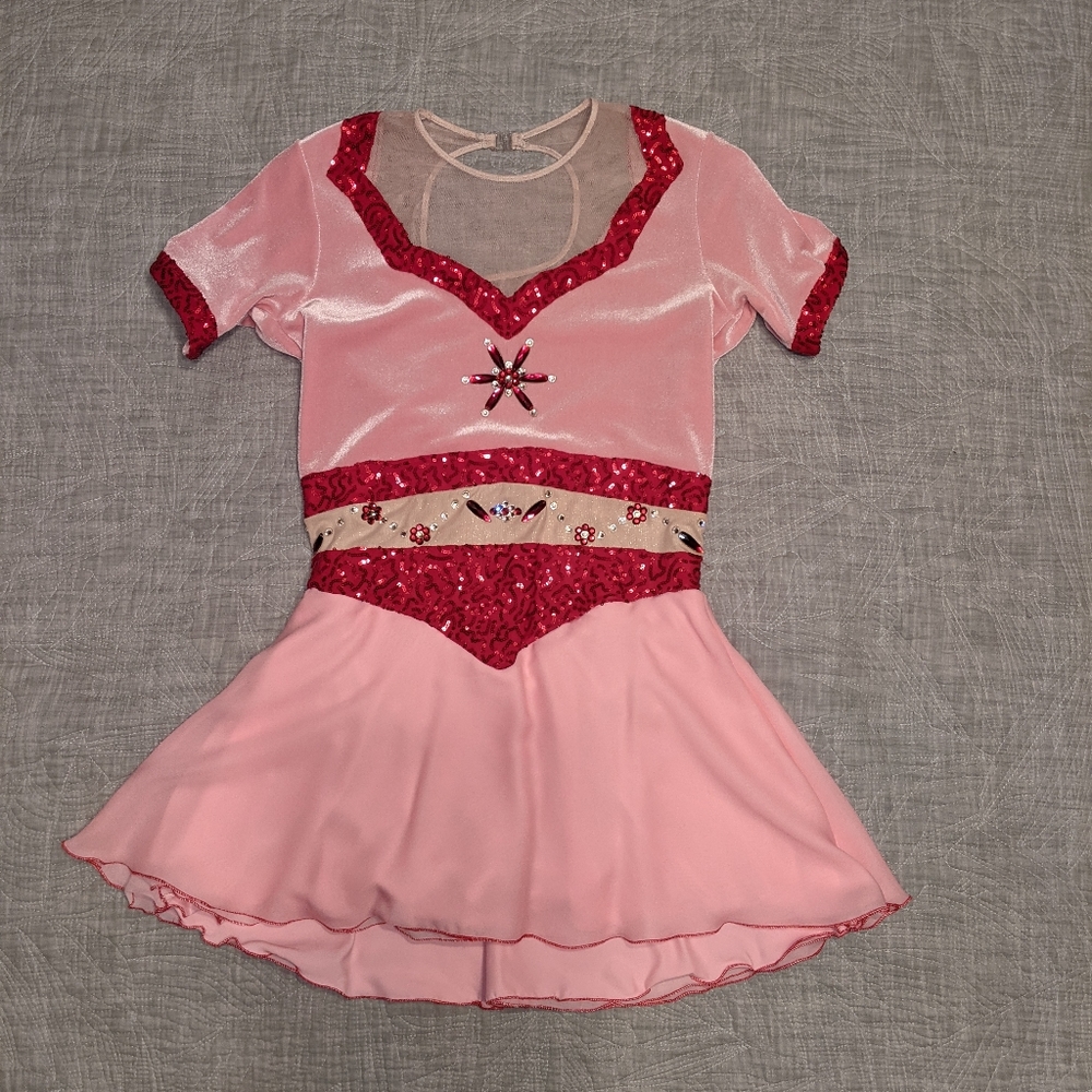 Pink and Red Figure Skating Dress